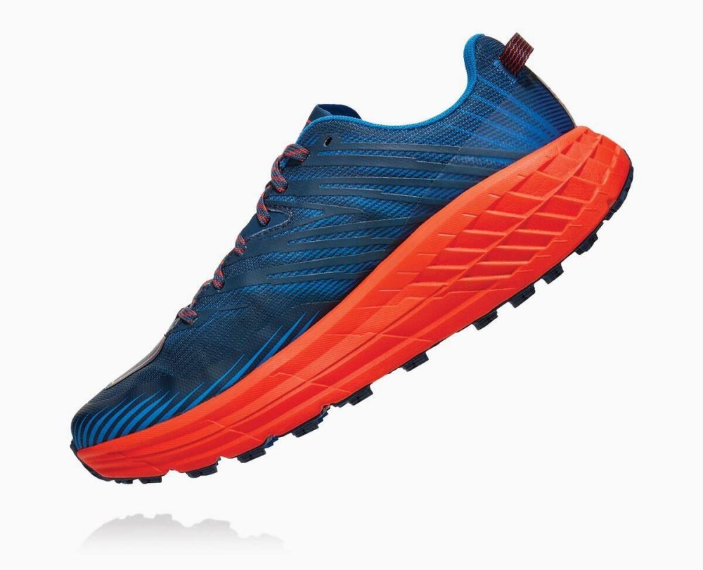 Chaussures Trail Hoka Speedgoat 4 Homme Bleu Rouge | MWON67359