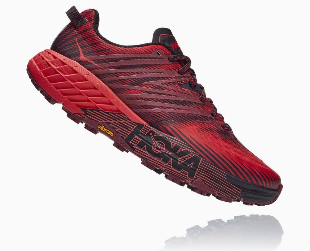 Chaussures Trail Hoka Speedgoat 4 Homme Marron Foncé Rouge | TZSB31470