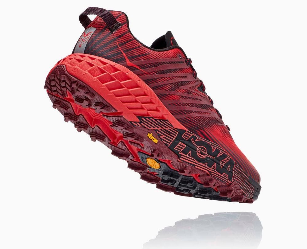 Chaussures Trail Hoka Speedgoat 4 Homme Marron Foncé Rouge | TZSB31470