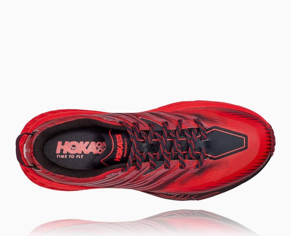 Chaussures Trail Hoka Speedgoat 4 Homme Marron Foncé Rouge | TZSB31470