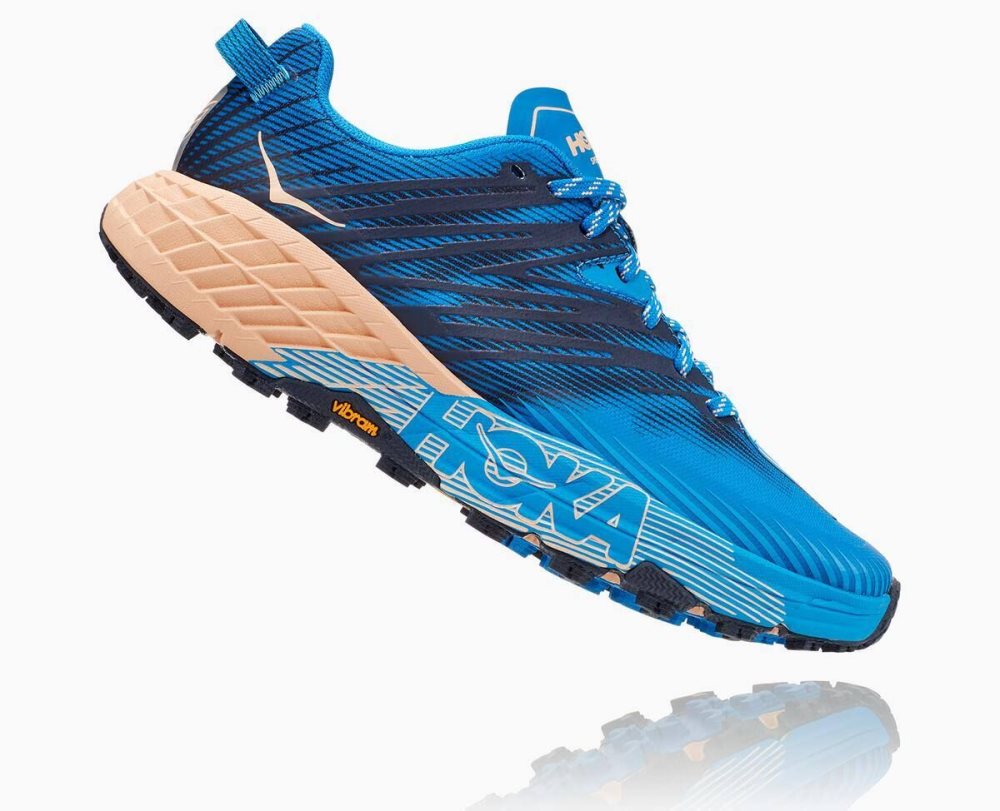 Chaussures Trail Hoka Speedgoat 4 Wide Femme Indigo Abricot | SLMZ37912