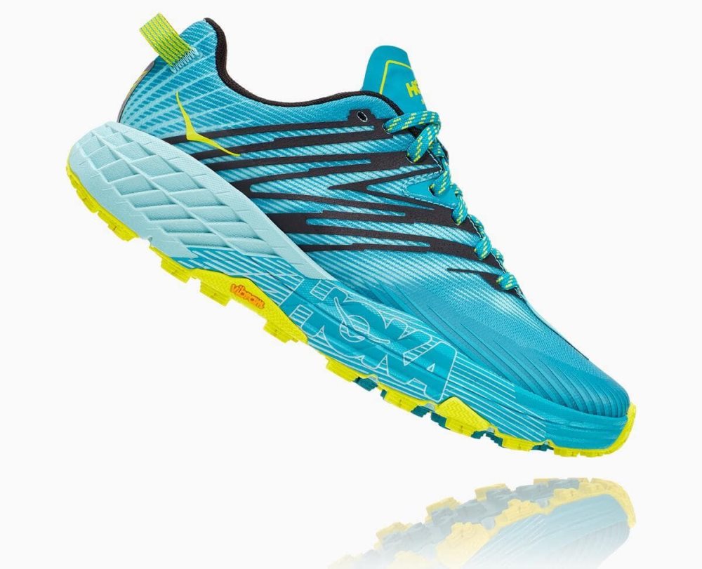 Chaussures Trail Hoka Speedgoat 4 Wide Femme Turquoise Bleu | YXPR94658