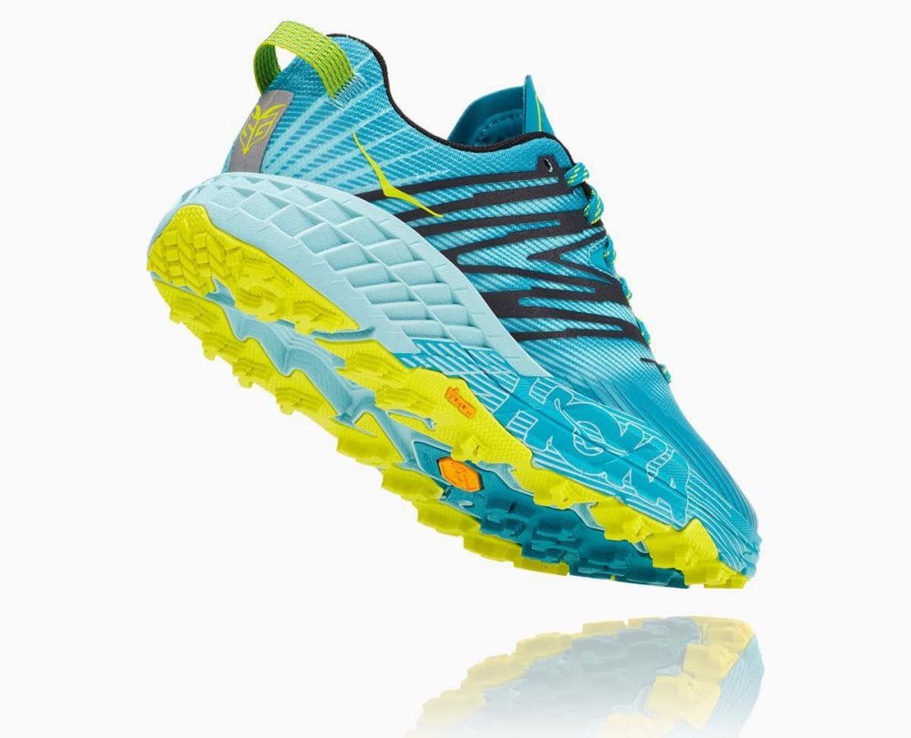 Chaussures Trail Hoka Speedgoat 4 Wide Femme Turquoise Bleu | YXPR94658