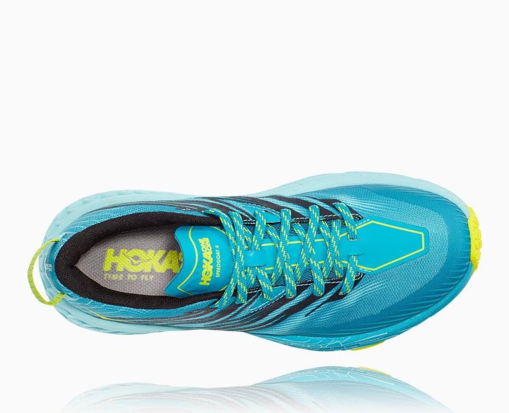 Chaussures Trail Hoka Speedgoat 4 Wide Femme Turquoise Bleu | YXPR94658