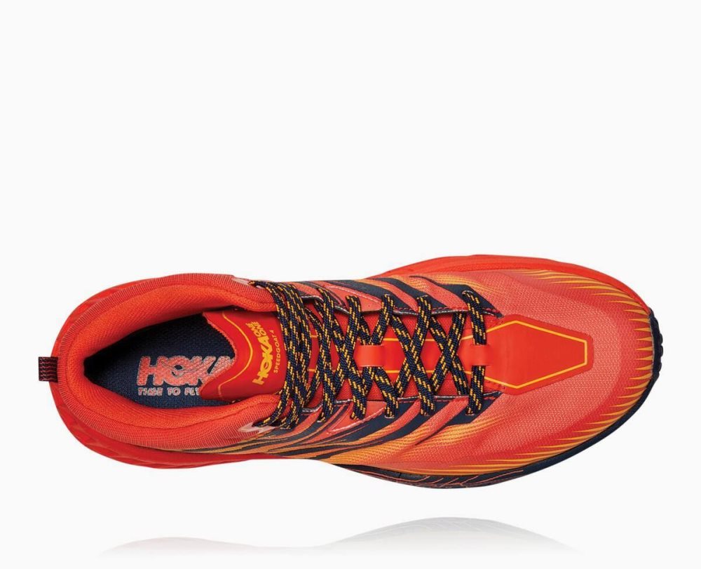 Chaussures Trail Hoka Speedgoat Mid GORE Homme Rouge Doré | HEFM73198