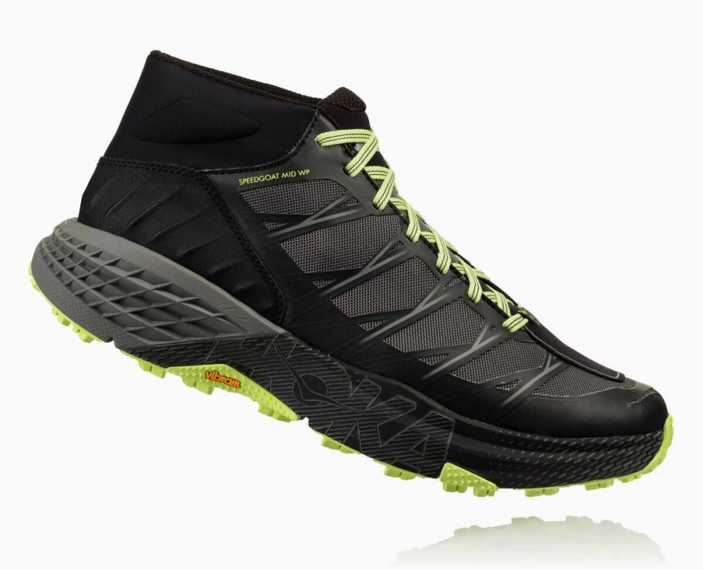 Chaussures Trail Hoka Speedgoat Mid Waterproof Homme Noir Grise | XHQD36591