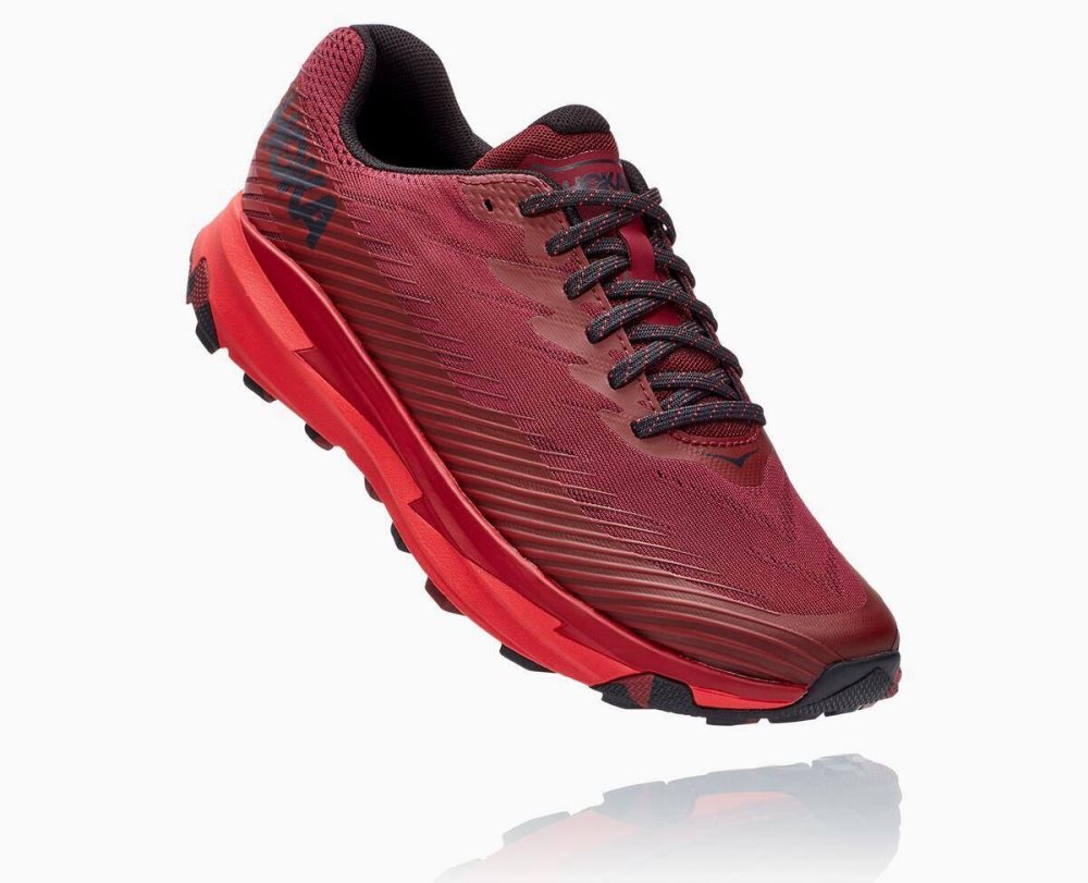 Chaussures Trail Hoka Torrent 2 Homme Marron Foncé Rouge | UHOM17825