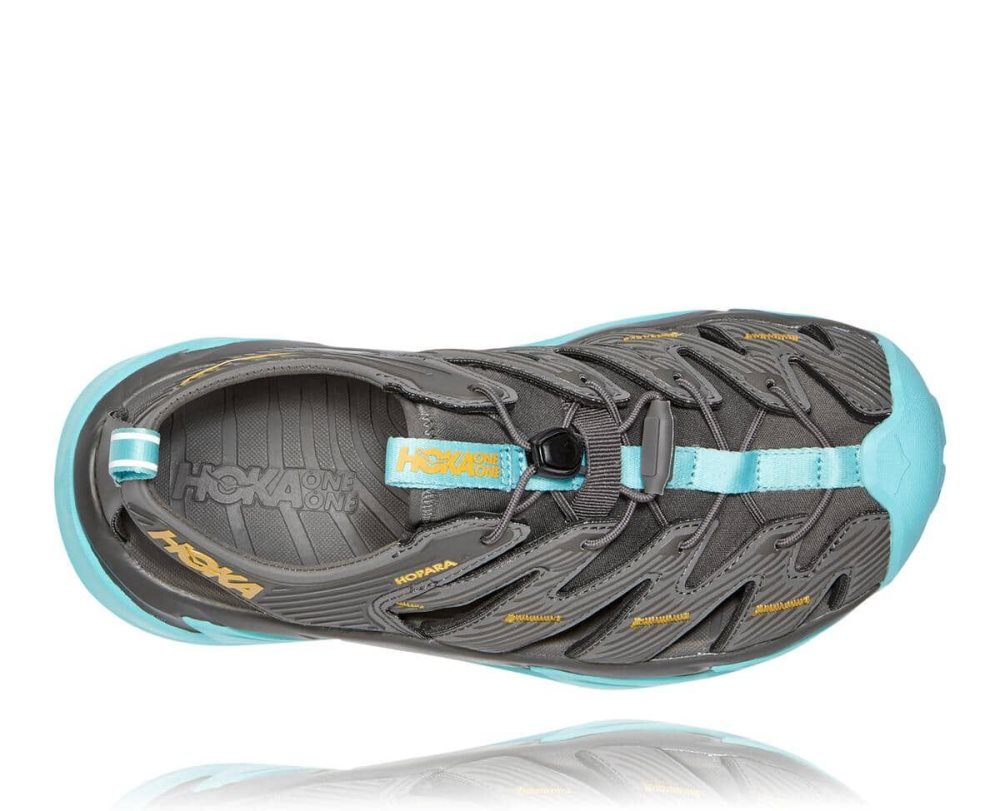 Sandales Randonnée Hoka Hopara Femme Grise Foncé Marron | NZHR79340