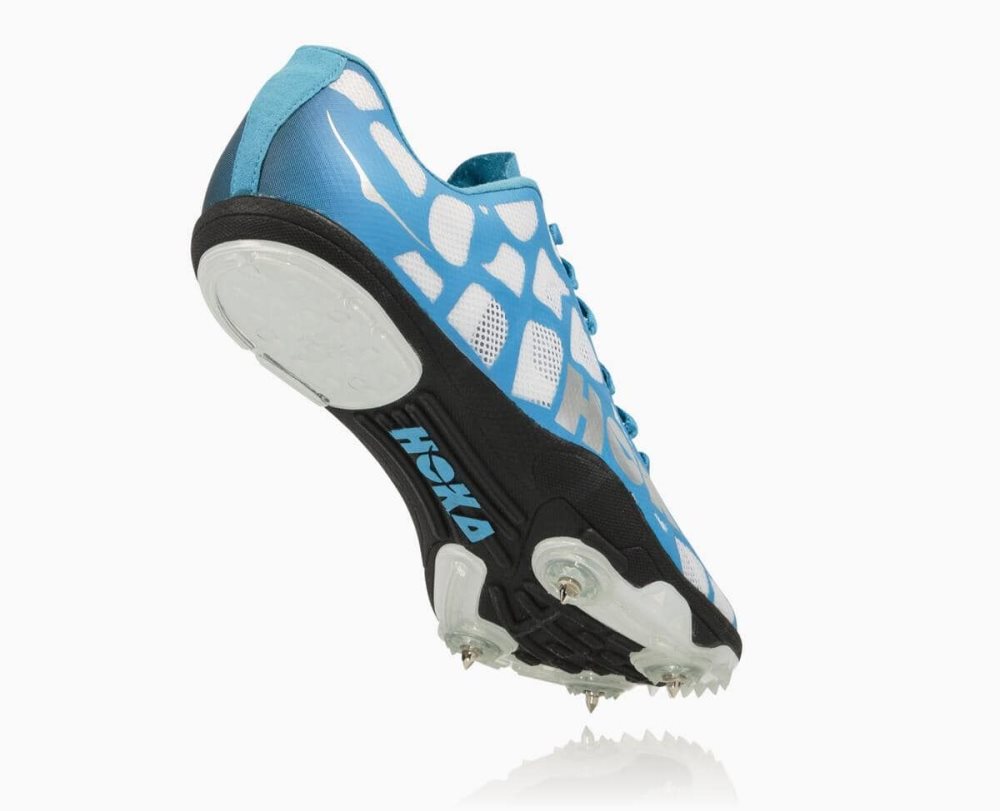 Spikes Hoka Rocket LD Femme Blanche Bleu | LMOX60892