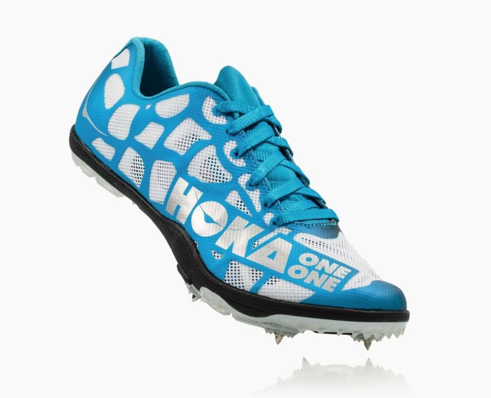 Spikes Hoka Rocket LD Femme Blanche Bleu | LMOX60892