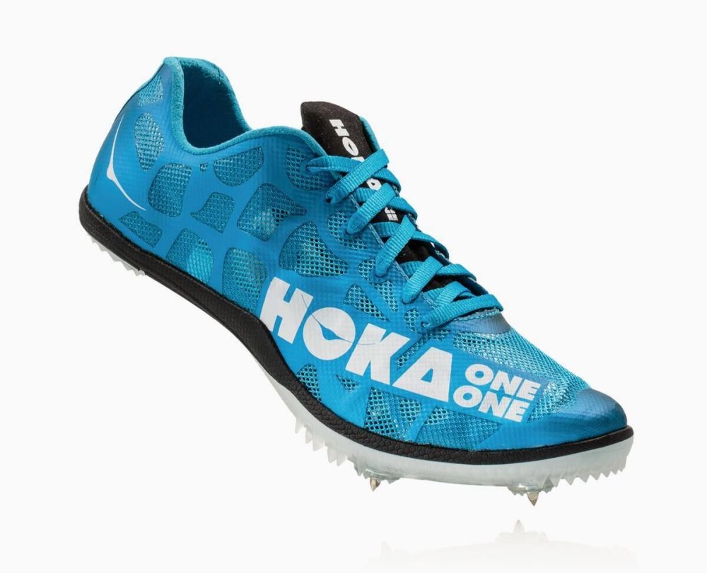 Spikes Hoka Rocket MD Homme Bleu Blanche | CKXJ38729